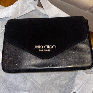 Jimmy Choo Black and Silver Glitter Clutch